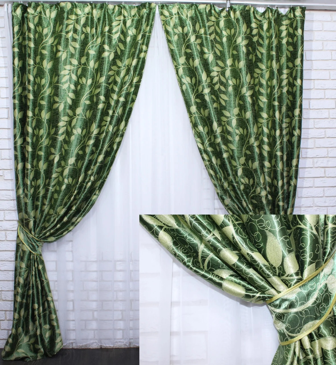 

Комплект штор Chtextil блэкаут Зеленый Ширина каждой шторы по 2.5м