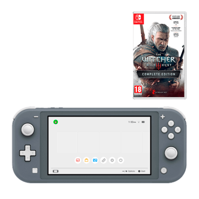 

Набор Консоль Nintendo Switch Lite 32GB Grey Новый + Игра Nintendo Switch Witcher 3 Wild Hunt Complete Edition Английская Версия Новый