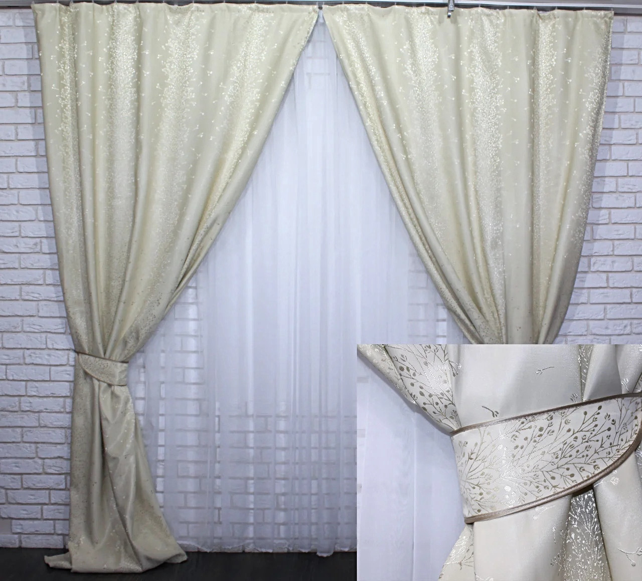 

Комплект штор Chtextil блэкаут САкура Ширина каждой шторы по 1.5м