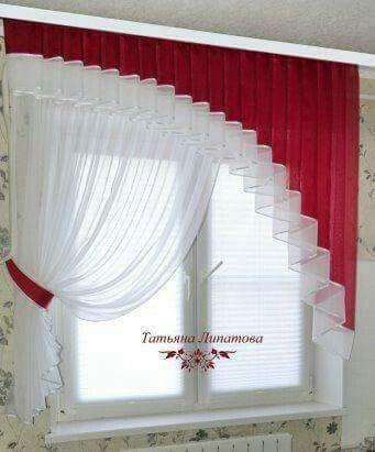 

Тюль в кухню Chtextil Белый с красным