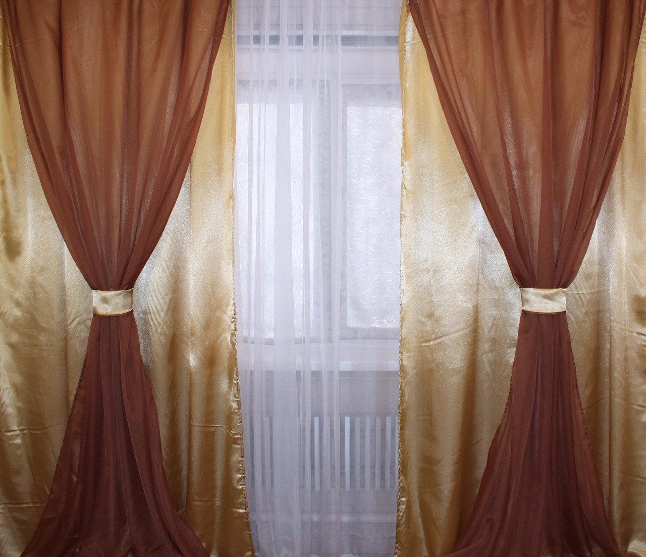 

Комплект штор Chtextil атлас и шифон 005дк