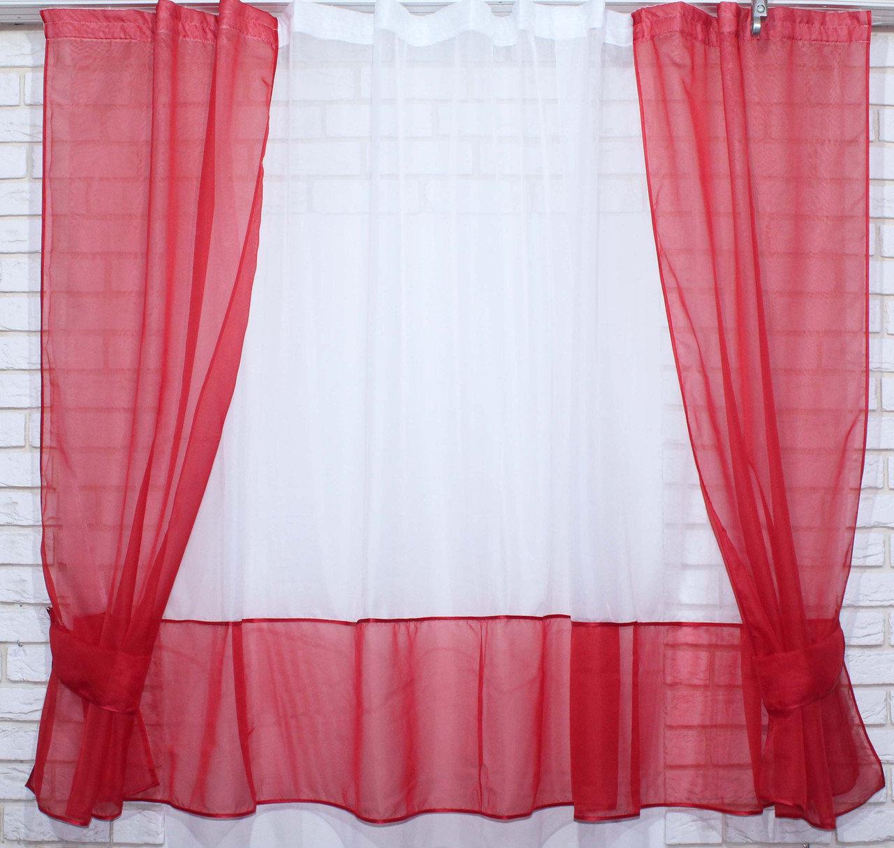 

Кухонные шторы и тюль Chtextil красный с белым