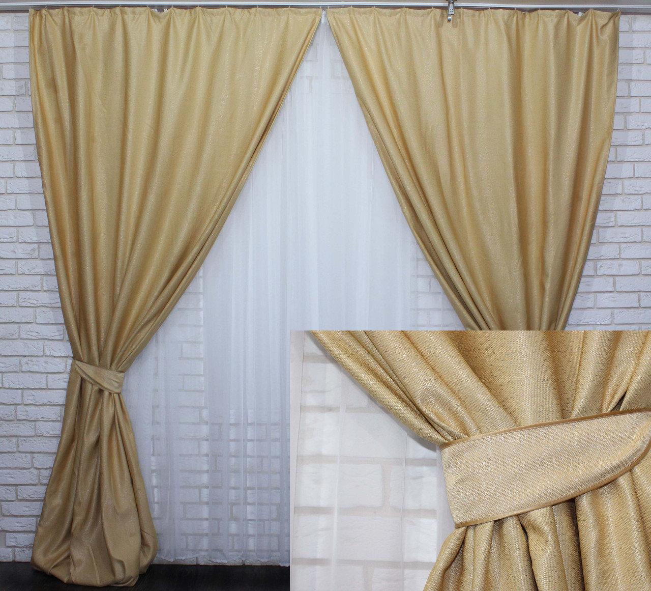 

Комплект штор Chtextil коллекция "Льон Мешковина" цвет бежевый 2 шторы шириной по 2.5м