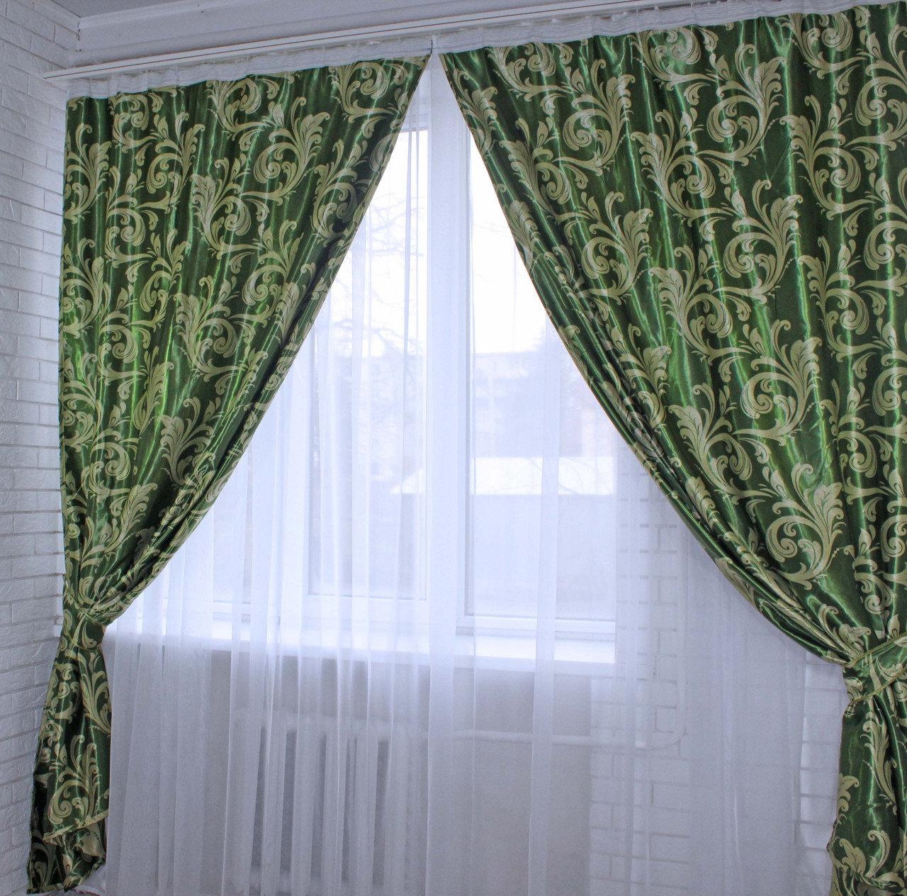 

Комплект штор Chtextil блэкаут, "Лилия" Зеленый