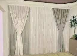 

Комплект штор и тюли Chtextil Серый с белым Ширина карниза 3-4м