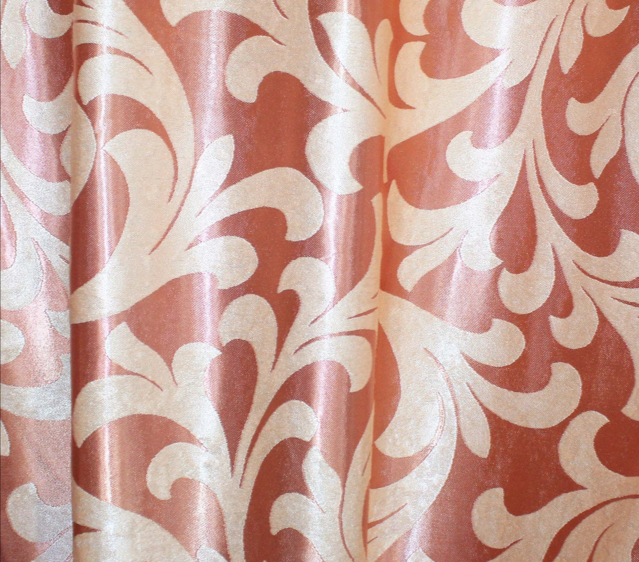 

Шторы с ламбрекеном Chtextil на карниз 3м. Светло-коричневый с узорами