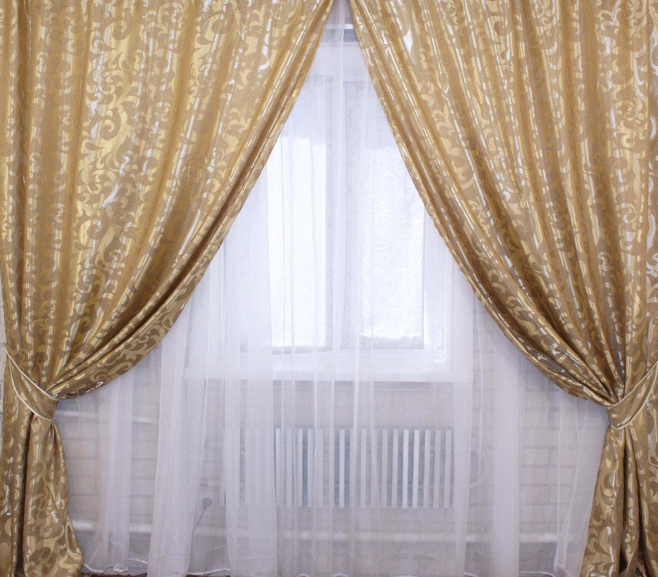 

Жакардовые шторы Chtextil Светло-коричневые