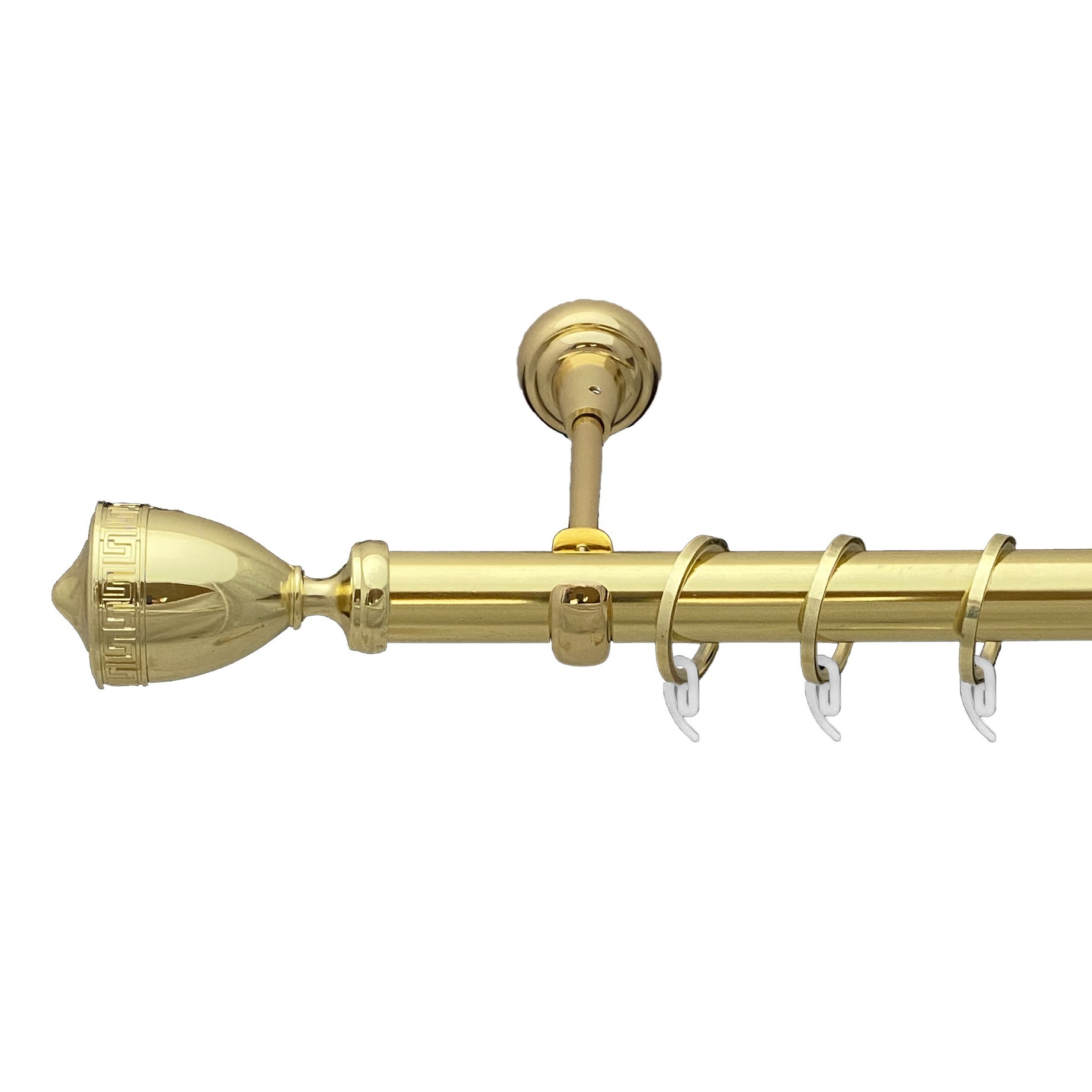 

Карниз Orvit Афіна металевий однорядний відкритий гладка труба кільце фасонне металеве Золото 25 мм 300 см