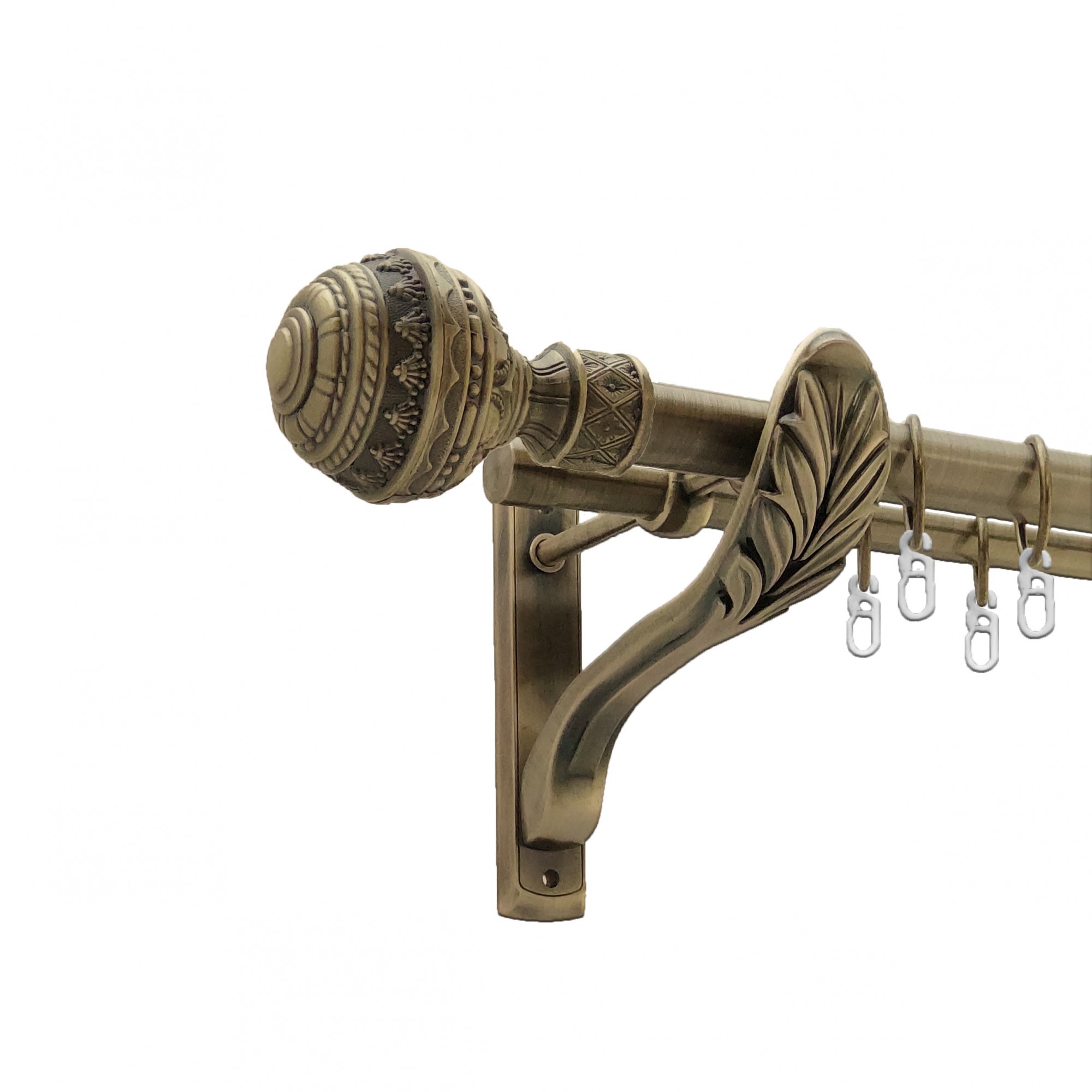 

Карниз Orvit Арабеска металевий дворядний ретро гладка труба кільце металеве Антик 25\19 мм 300 см