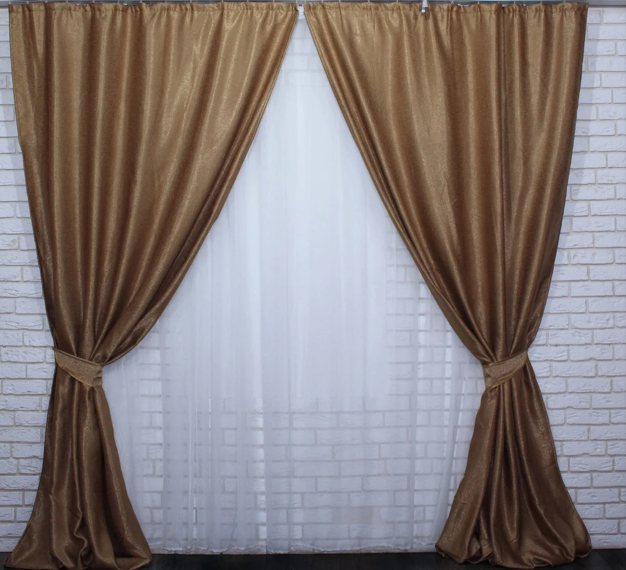 

Комплект штор Chtextil з тканини блекаут -софт Люкс Коричневый Ширина каждой шторы по 2м