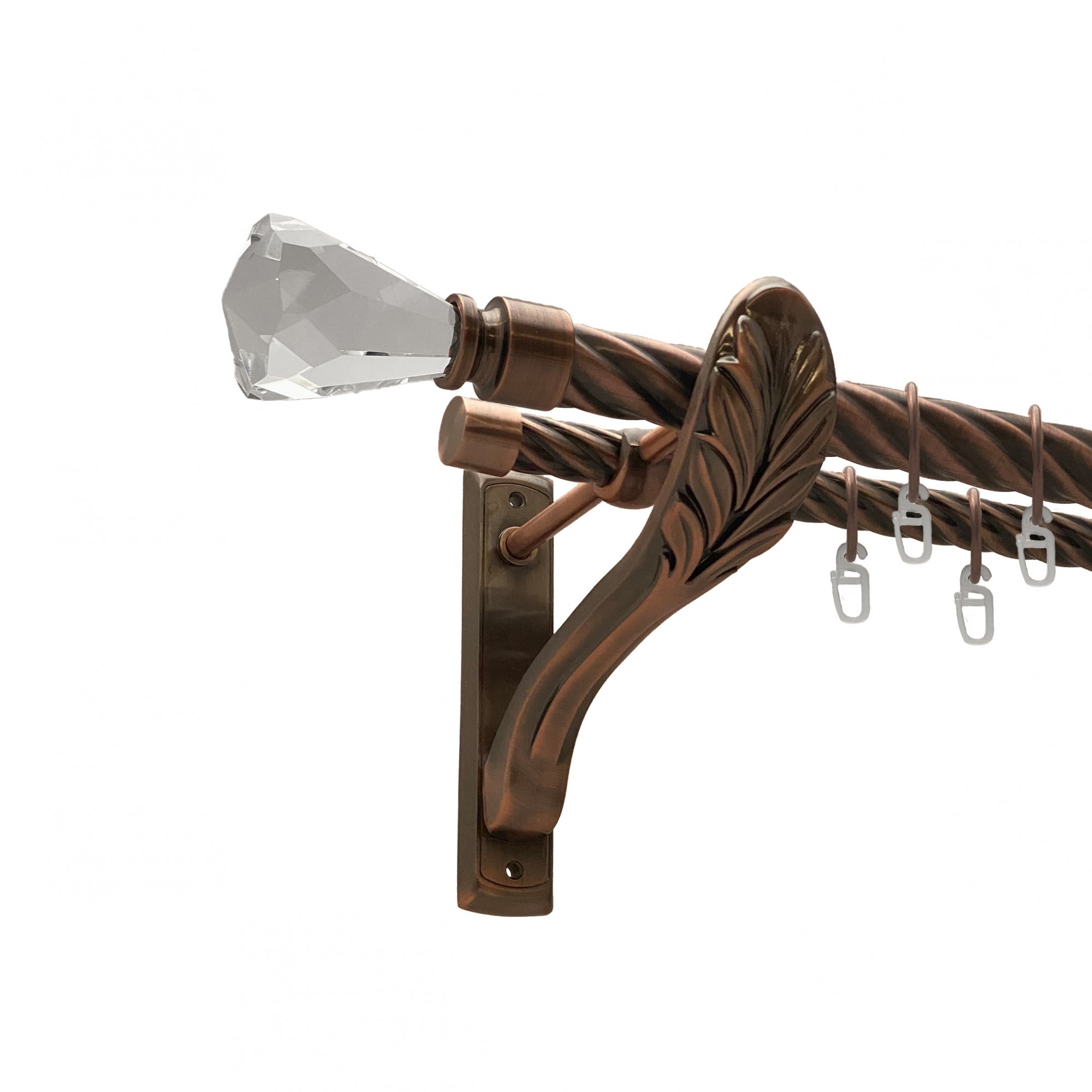 

Карниз Orvit Лучетта металевий дворядний ретро скручена труба кільце металеве Мідь 25\19 мм 240 см (00-00010034)