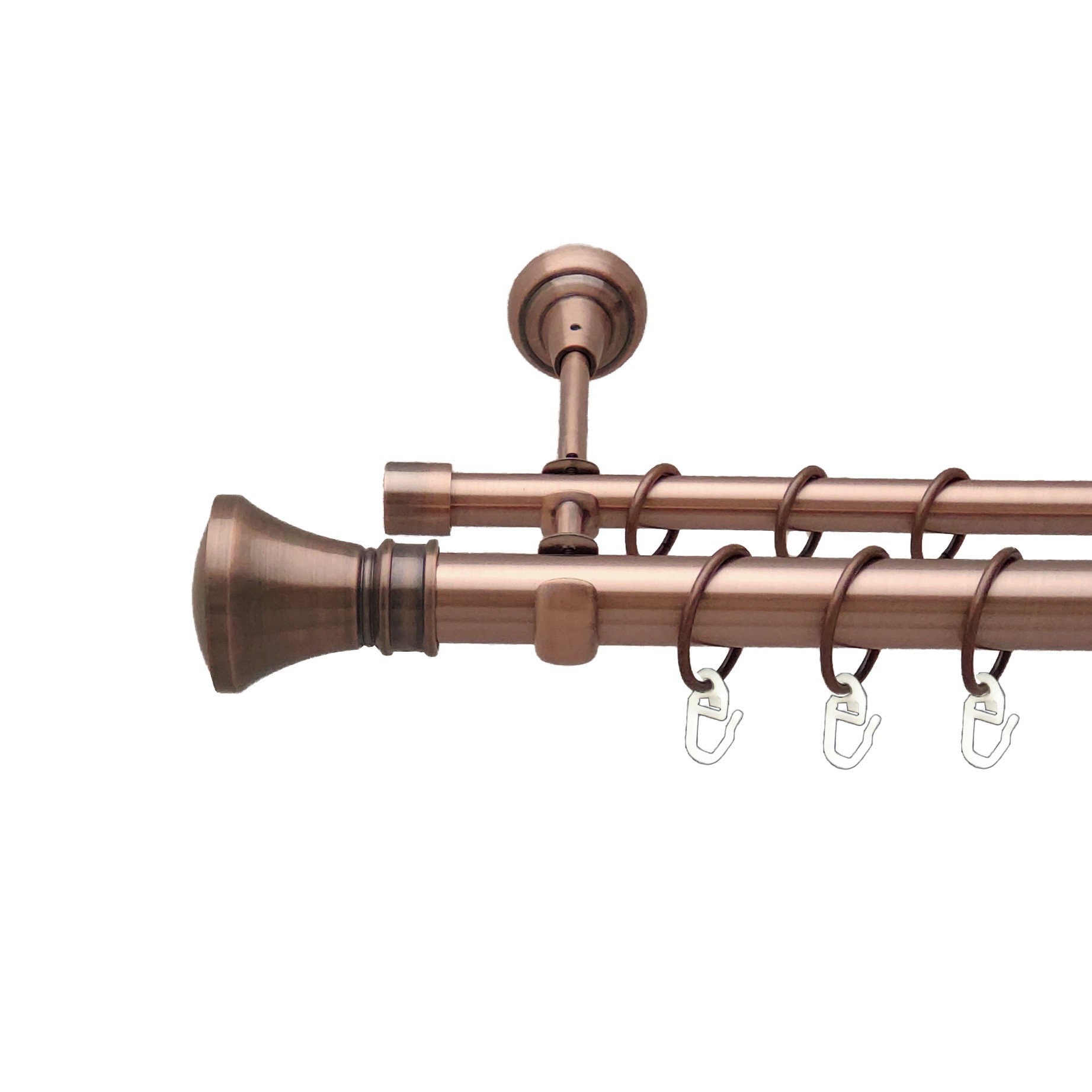 

Карниз Orvit Люксор металевий дворядний відкритий гладка труба кільце металеве Мідь 25\16 мм 140 см (00-00012538)