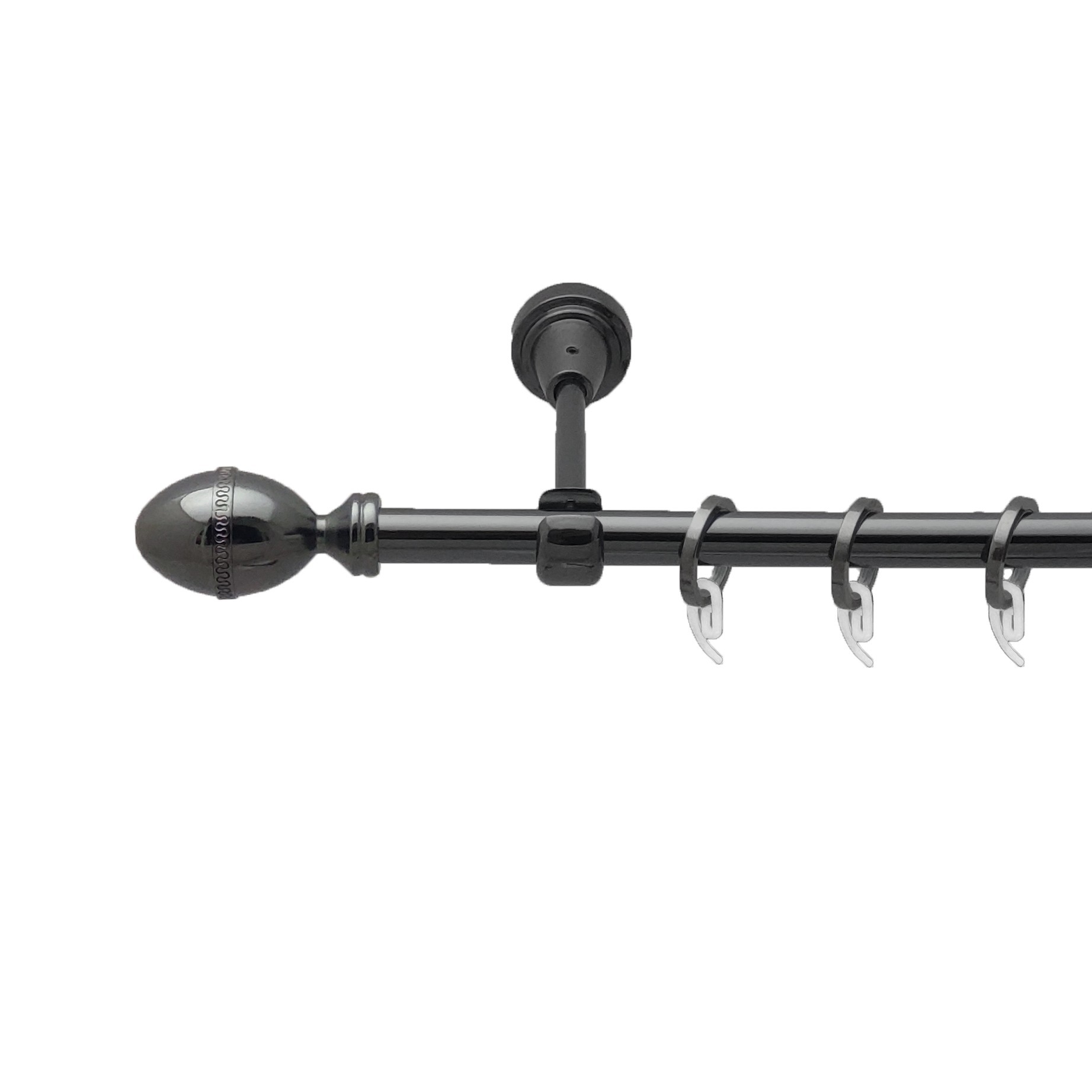 

Карниз Orvit Фарже металевий однорядний відкритий гладка труба кільце фасонне металеве Онікс 16 мм 300 см