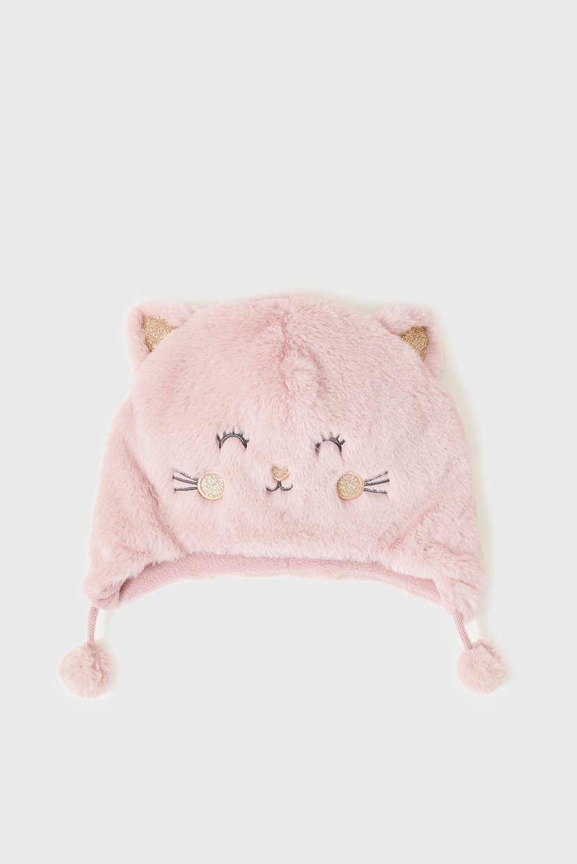 

Детская розовая шапка FLUFFY CAT CHULLO Accessorize 7-12 283071