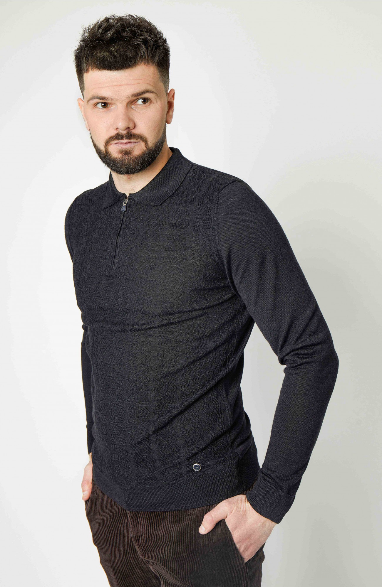 

Свитер поло Cortigiano in Bottega  Чёрный, Свитер поло Cortigiano in Bottega 6XL Чёрный