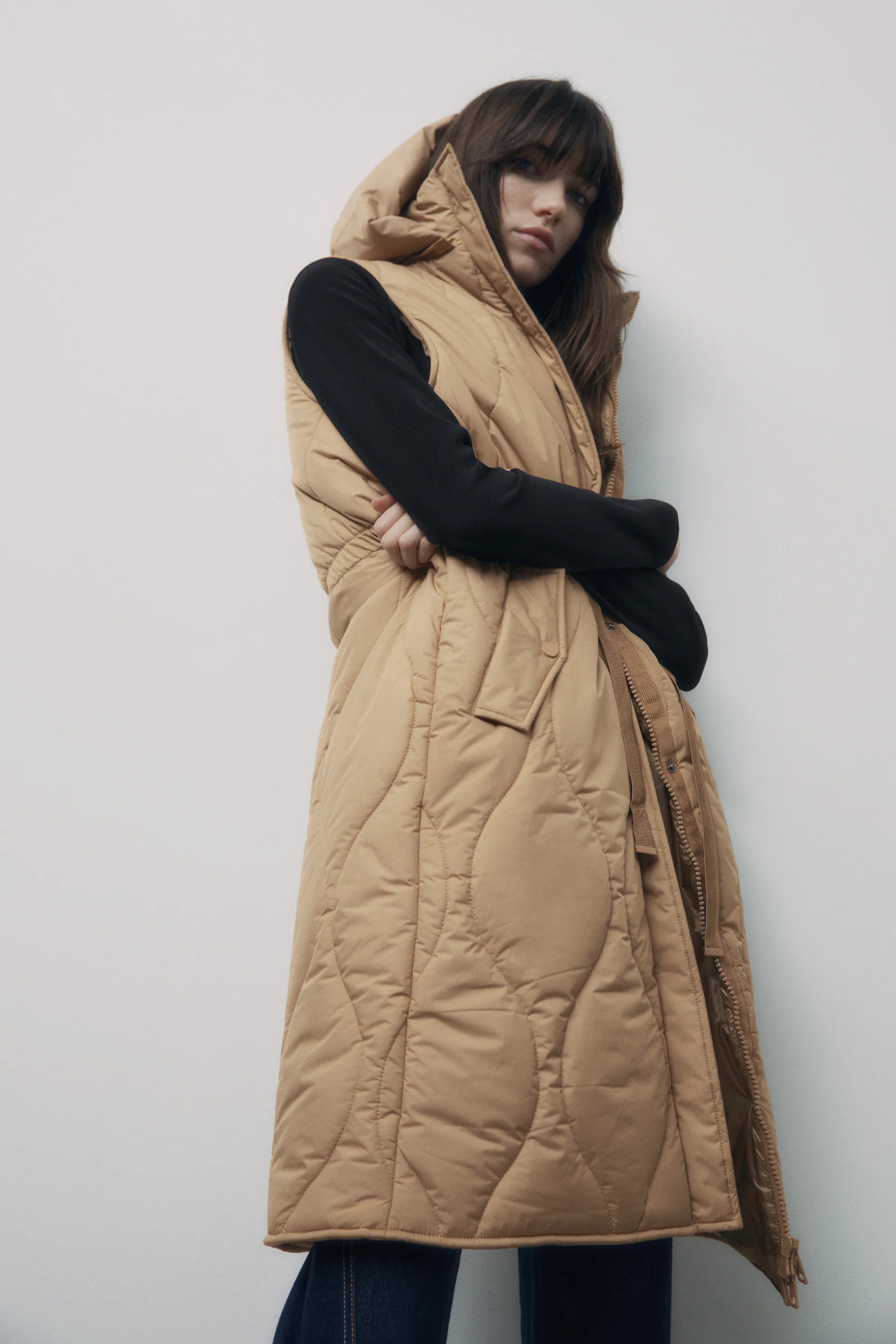 

Жилет Zara  бежевый 6303240704, Жилет Zara S бежевый 6303240704