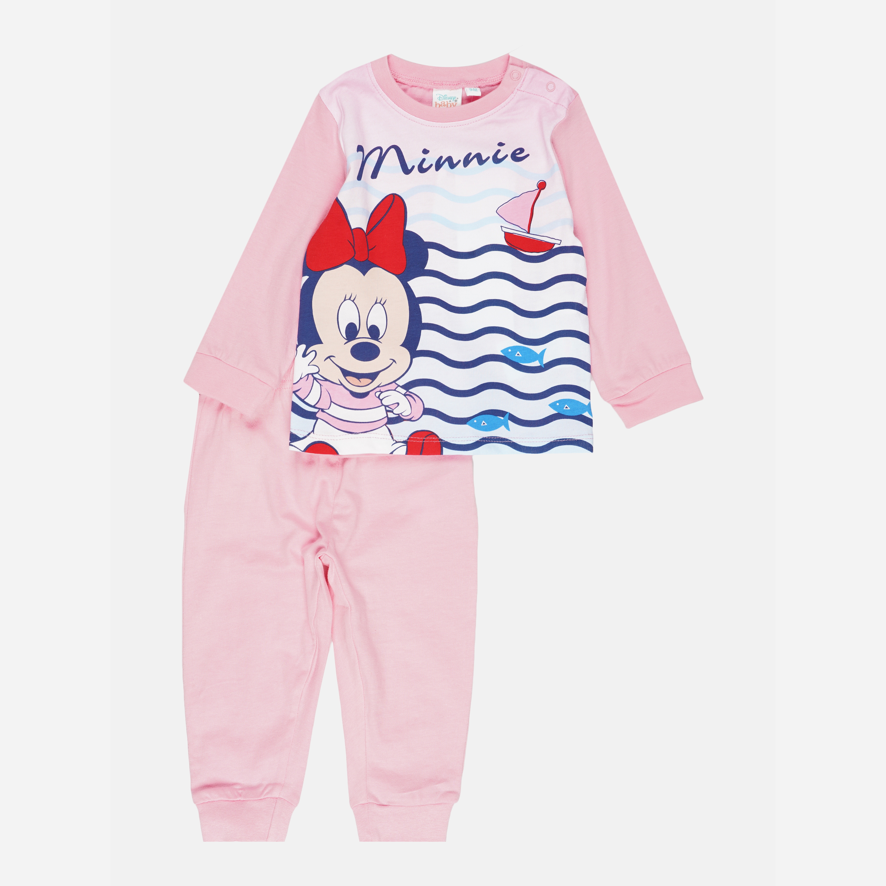 Акція на Пижама (футболка с длинными рукавами + штаны) Disney Minnie ET0309 71 см Розовая (3609084227685) від Rozetka UA