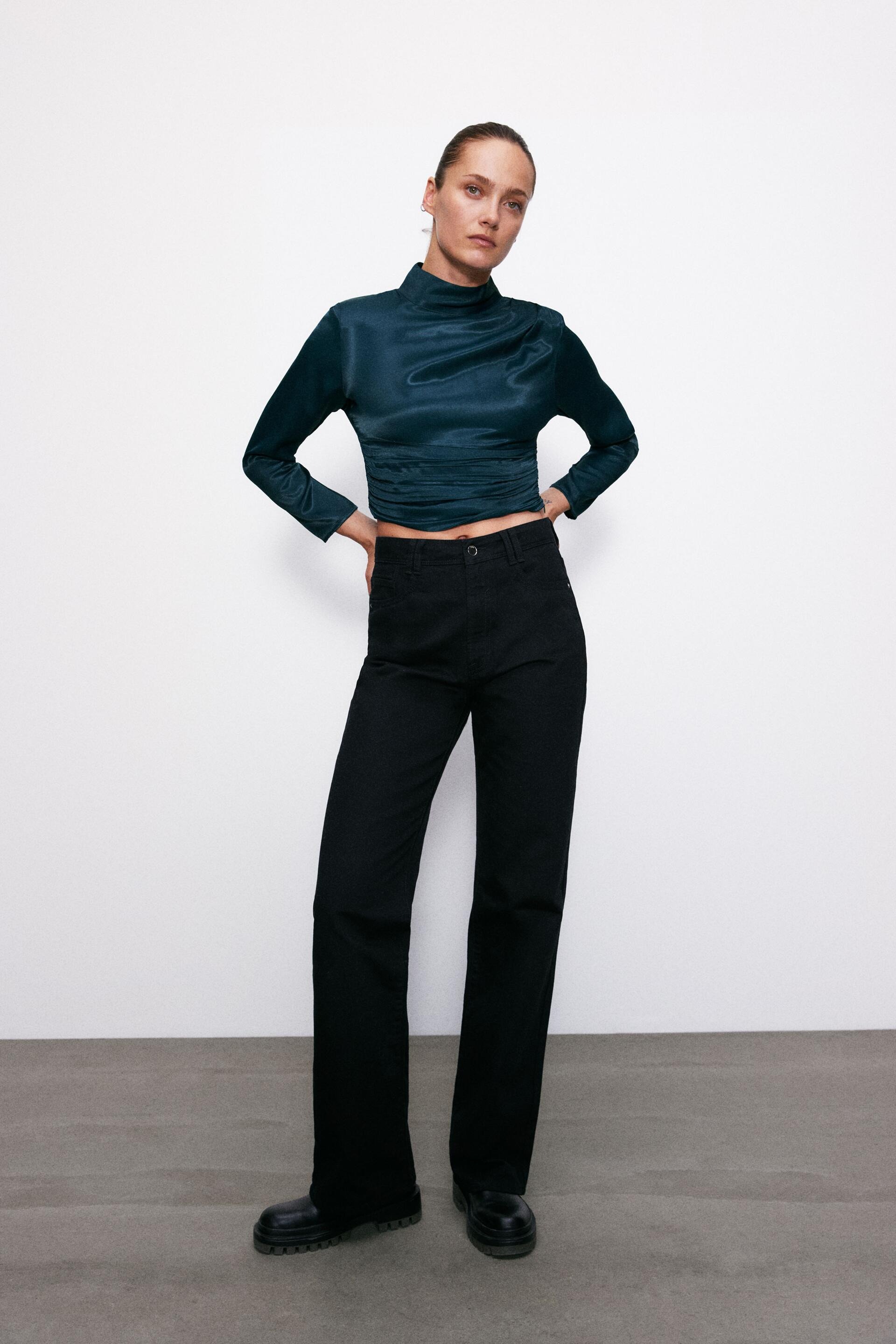 

Блуза Zara  темно зеленый 7484170818, Блуза Zara M темно зеленый 7484170818