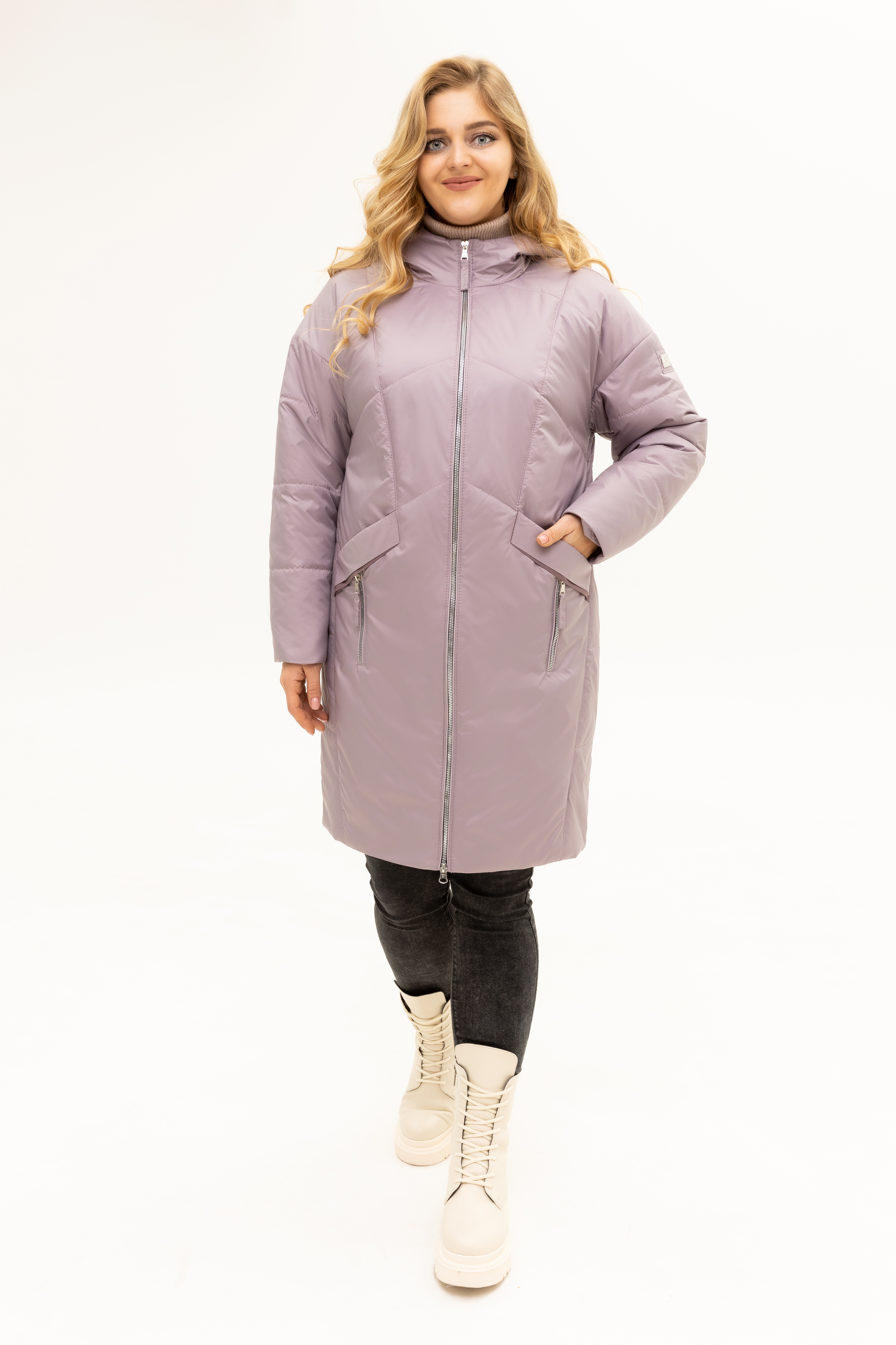 

Удлиненная демисезонная куртка Atrsun Арсения магнолия, Удлиненная демисезонная куртка Atrsun Арсения магнолия 54