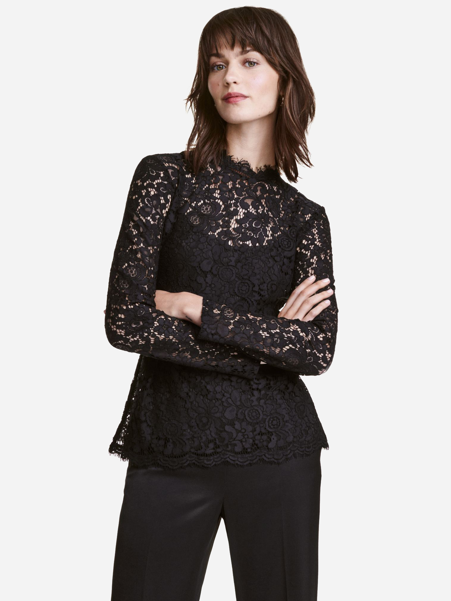 

Блузка H&M 0445472-4  Черная (СА2000001519646, Блузка H&M 0445472-4 XS Черная (СА2000001519646)