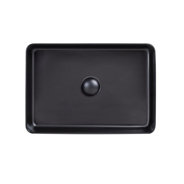 

Раковина-чаша Qtap Tern 500х350х145 Matt black з донним клапаном QT1711A055MB