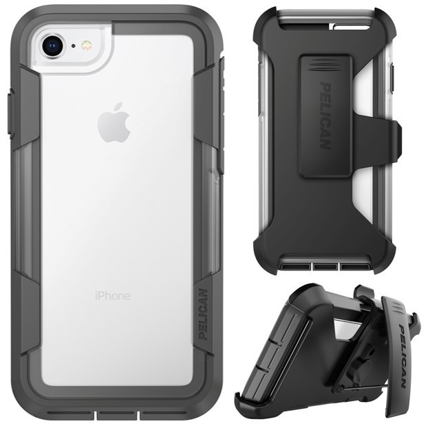 

Противоударный защитный чехол бампер с подставкой Pelican Voyager Clear/Grey для iPhone 6 / 6s / 7 / 8 / SE 2020