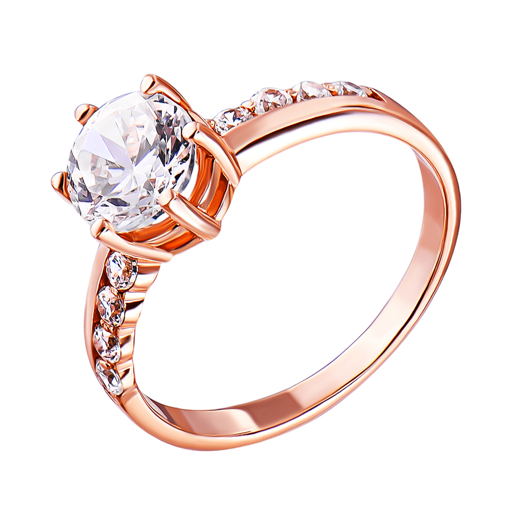 

Золотое кольцо в красном цвете с фианитами 000119385 17 размера