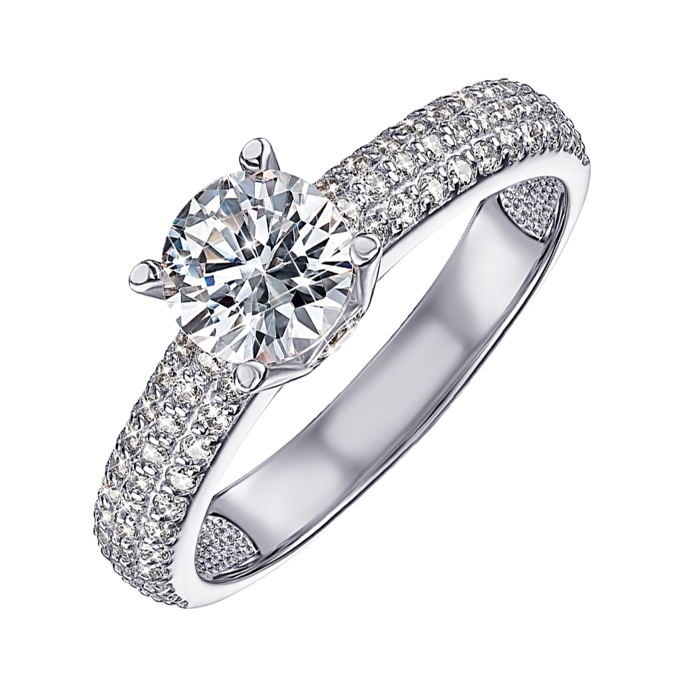 

Кольцо из белого золота с фианитами 000113529 18.5 размера