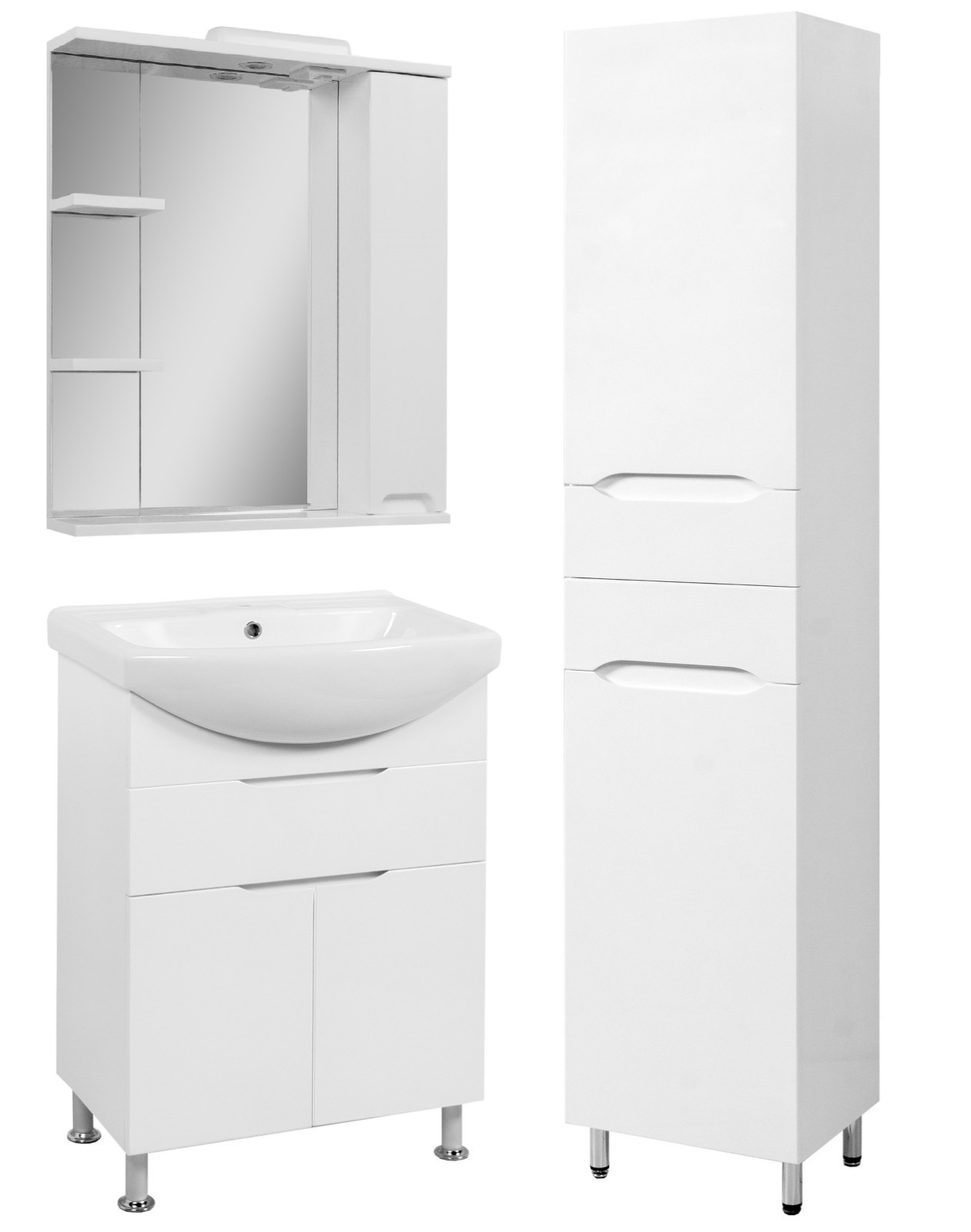 

Комплект меблів SANWEST GROUP Аляска 75 см ( Зеркало Вісла Нова Z-2 75 + Тумба Вісла АляскаТ-6 з умивальником Ізео 75 + Пенал на ніжках Вісла 40