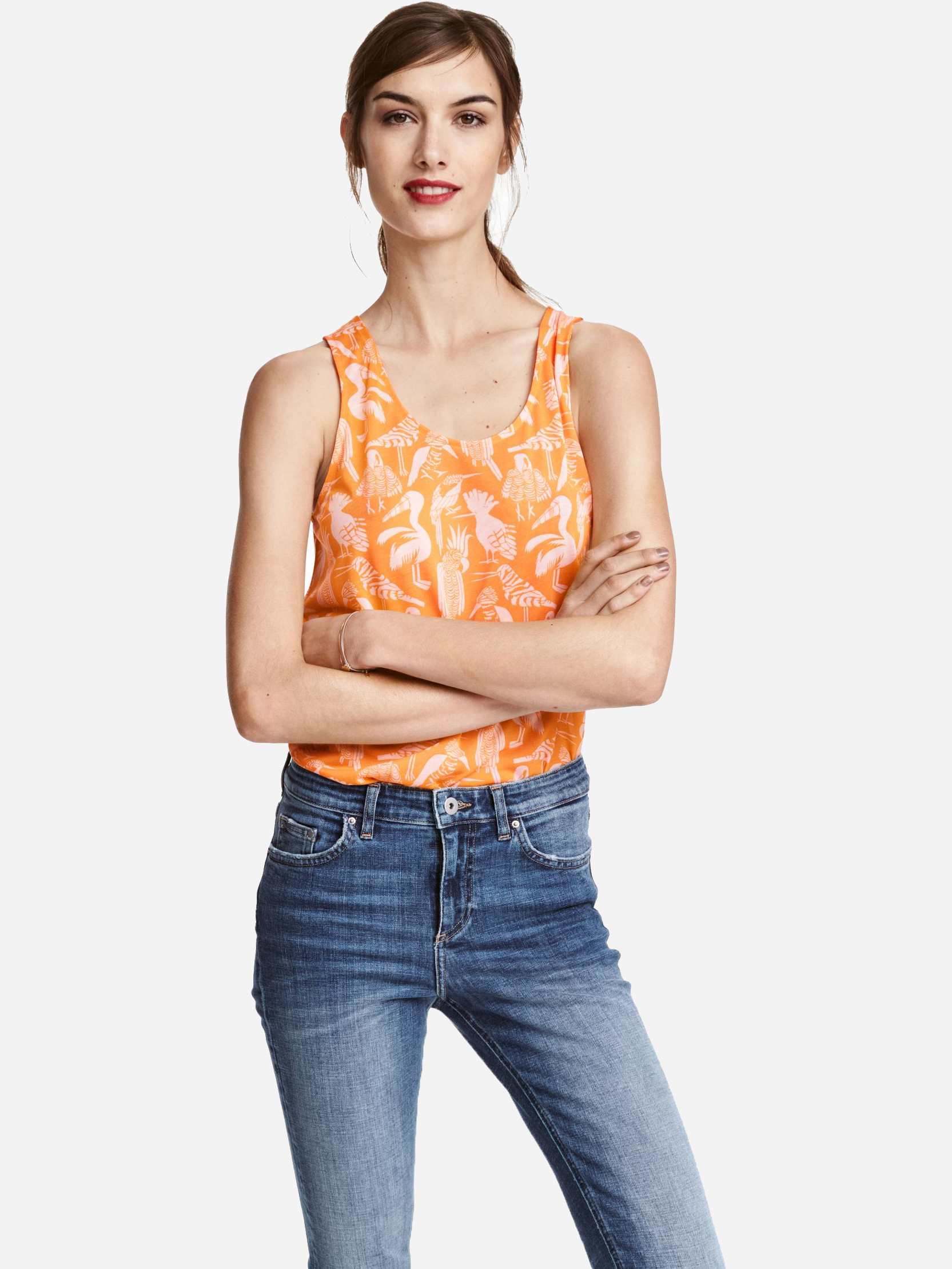 

Майка H&M 3hm06110235  Оранжевая, Майка H&M 3hm06110235 XS Оранжевая