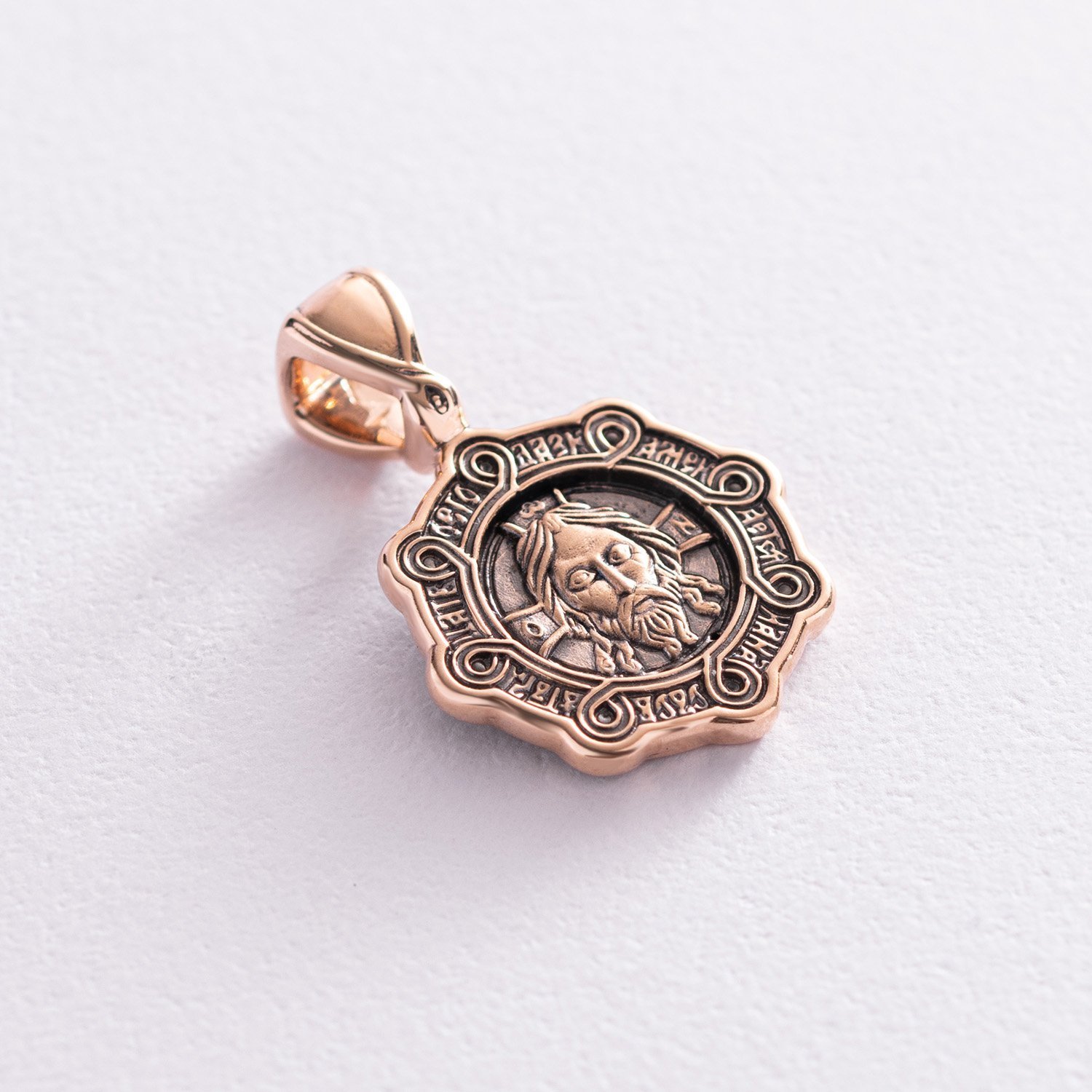 

Золотая православная подвеска "Спас Нерукотворный. Молитва" п03637 Оникс