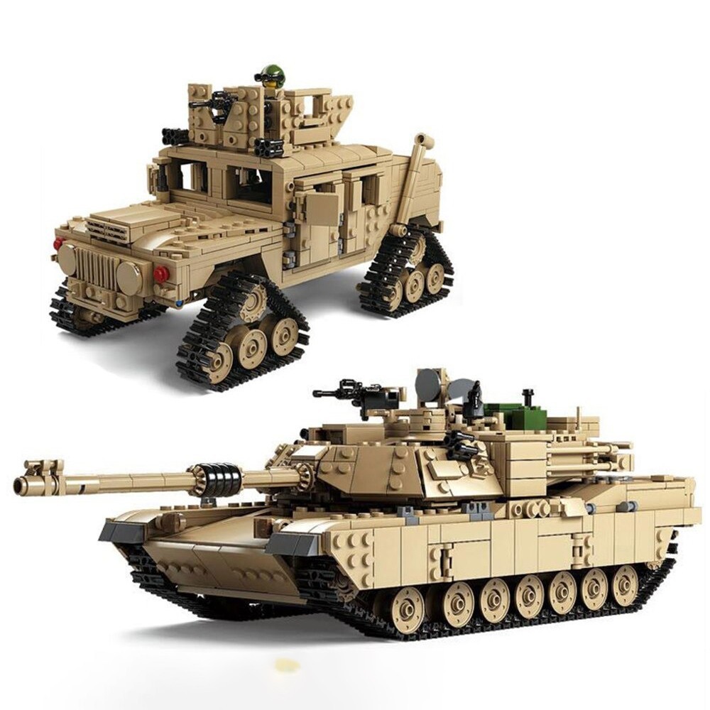 

Конструктор Военный боевой танк 2 в 1 Абрамс М1А2 Abrams и Хаммер 801 деталь