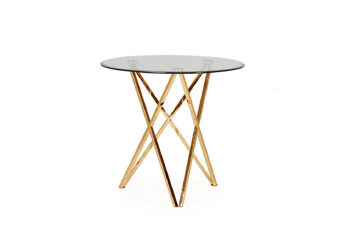 

Стол Vetro Mebel Т-313 прозрачный золото