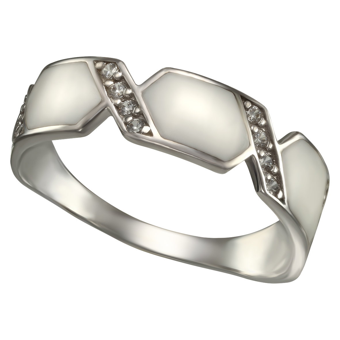 

Серебряное кольцо с фианитами и эмалью Tango Jewellery Company 380148А размер 16