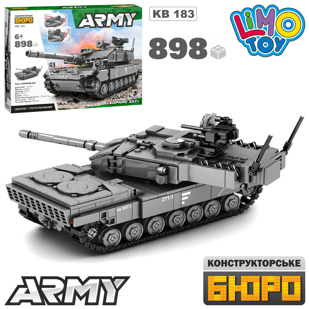 

Конструктор танк Limotoy пластиковый 898 деталей KB 183