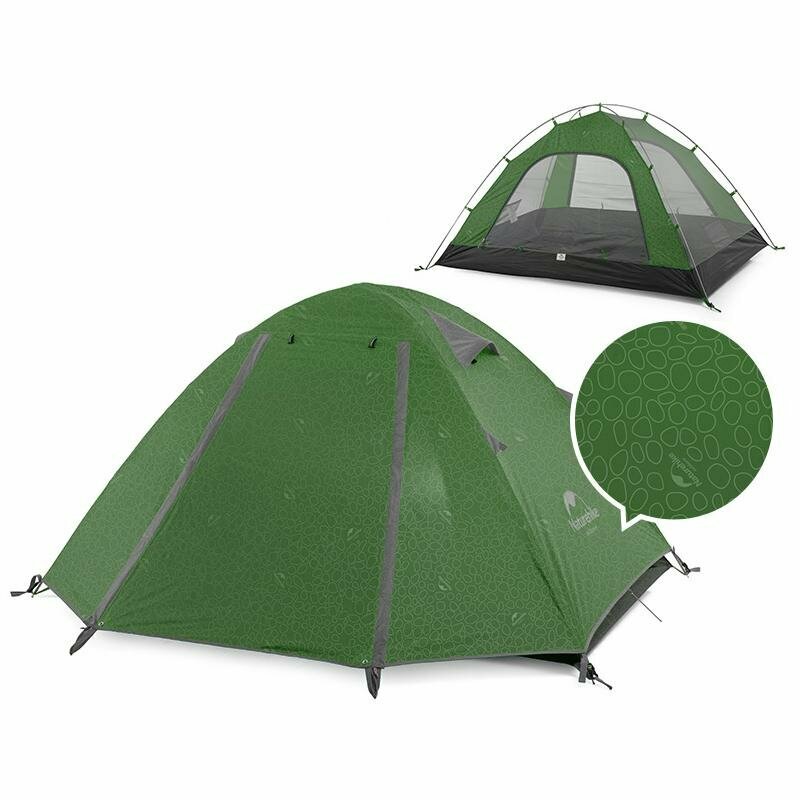 

Намет тримісний Naturehike P-Series NH18Z033-P, 210T65D, темно-зелений
