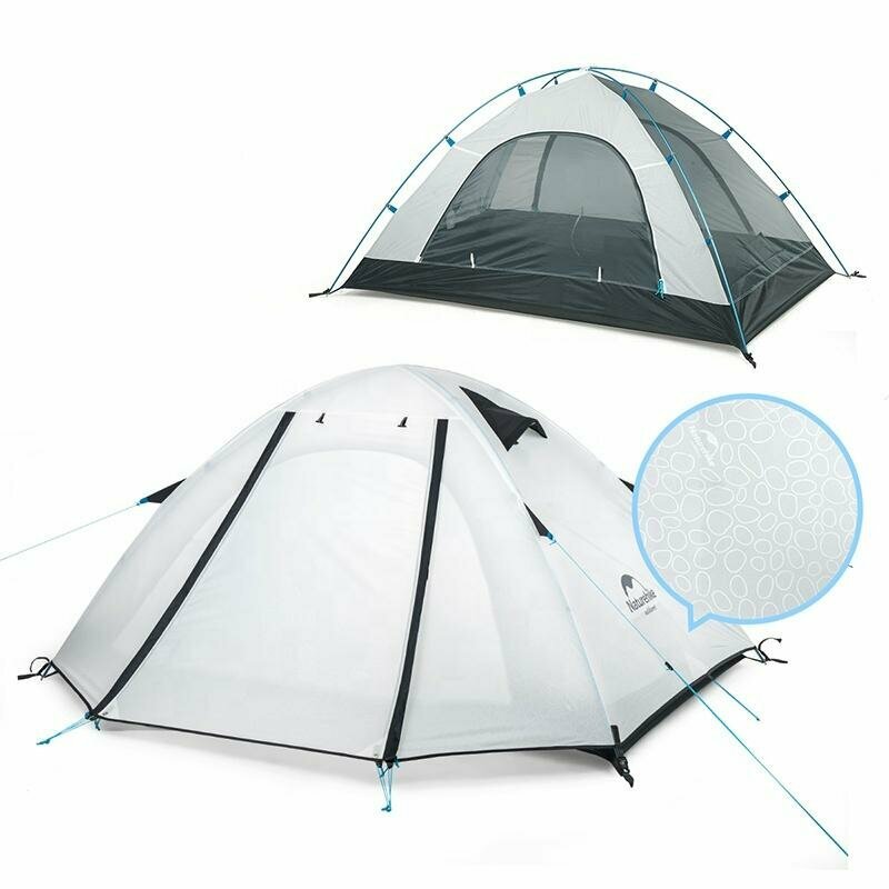 

Намет двомісний Naturehike P-Series NH18Z022-P, 210T/65D, білий