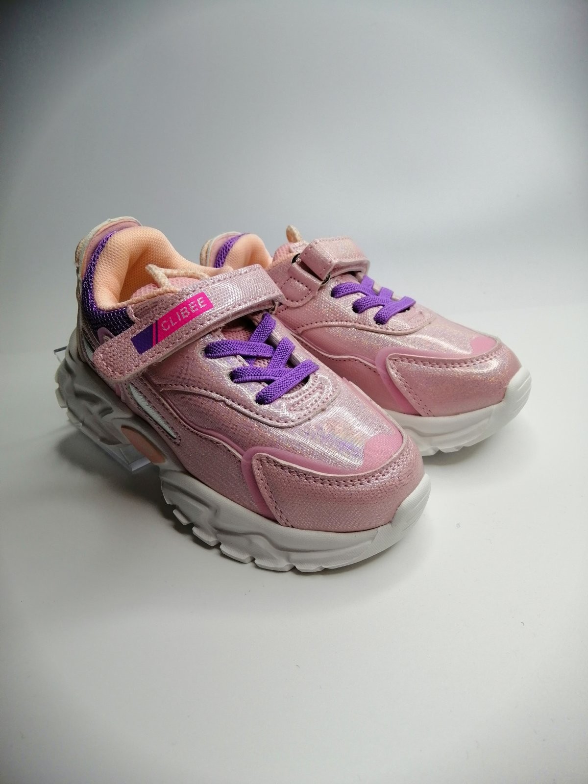 

Кроссовки для девочки Clibee 87 Е pink-purp розовые р.30-18,1 см