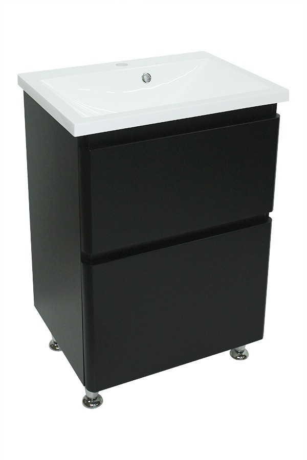 

Тумба Bianco с умывальником Bianco 55 (2 ящика), черная