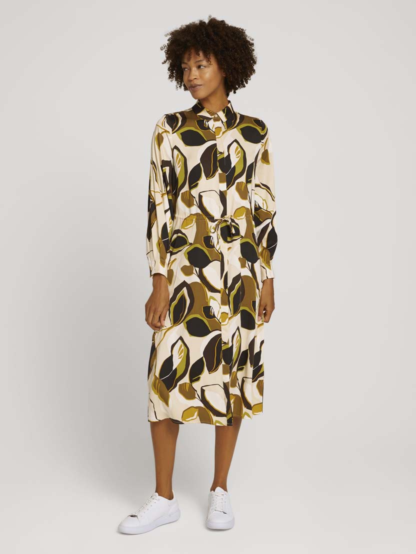 

Платье Tom Tailor 1027742 brown green leaves design  разноцветный, Платье Tom Tailor 1027742 brown green leaves design 36 разноцветный