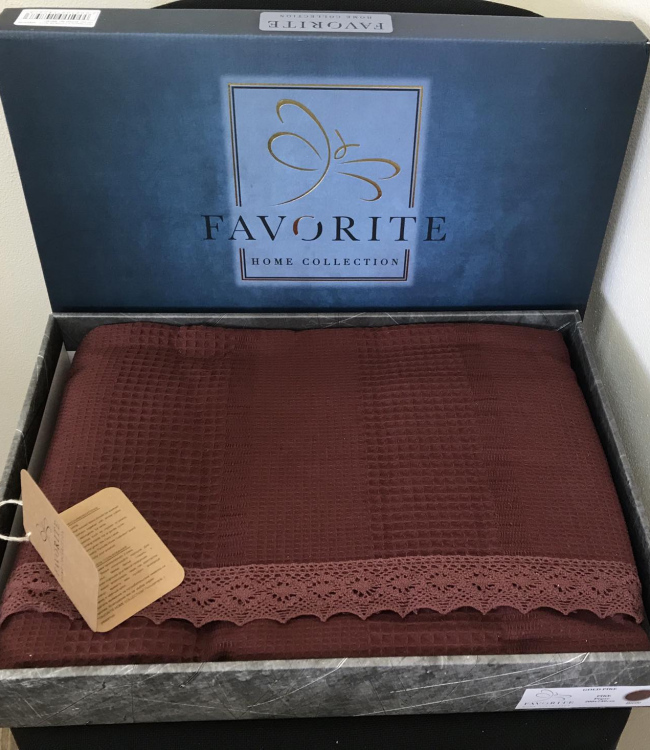 

Простынь Favorite Gold двуспальная 160*220 см вафельная бордо арт.2000100147573