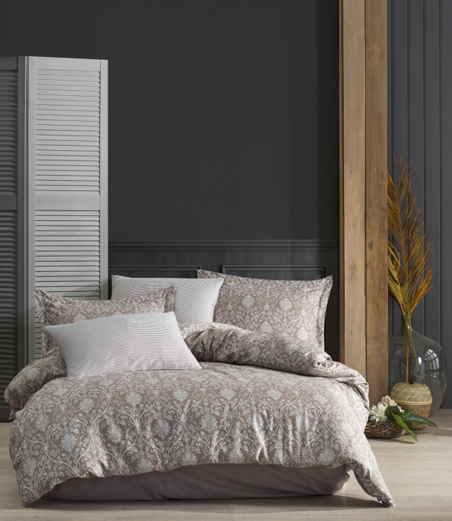 

Комплект постельного белья Zugo Home Elegance kahve Евро сатин арт.ts-02883