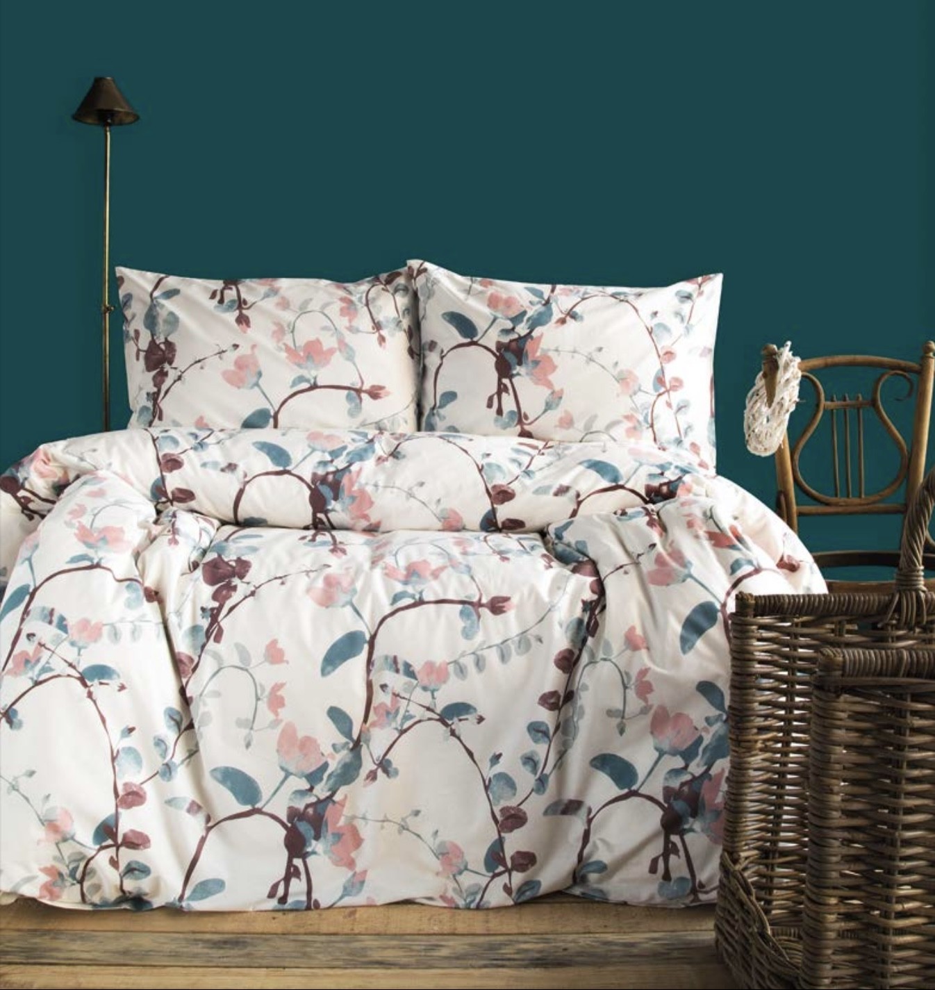 

Комплект постельного белья Issimo Home Siena евро крем хлопок