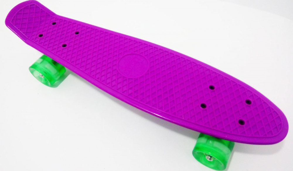 

Скейт Penny Board. Violet. Светящиеся колеса.