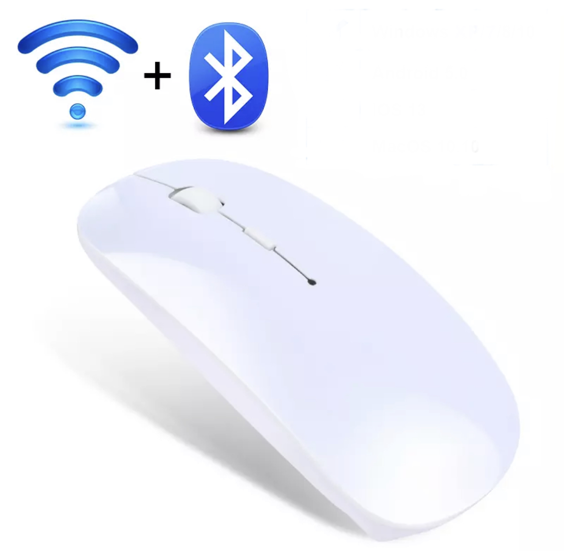 

Бесшумная Мышь iMice PM1 2.4G + Bluetooth Белая