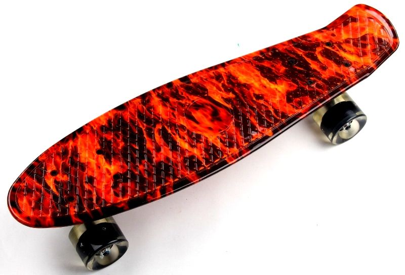 

Скейт Penny Board "Fire" Светящиеся колеса