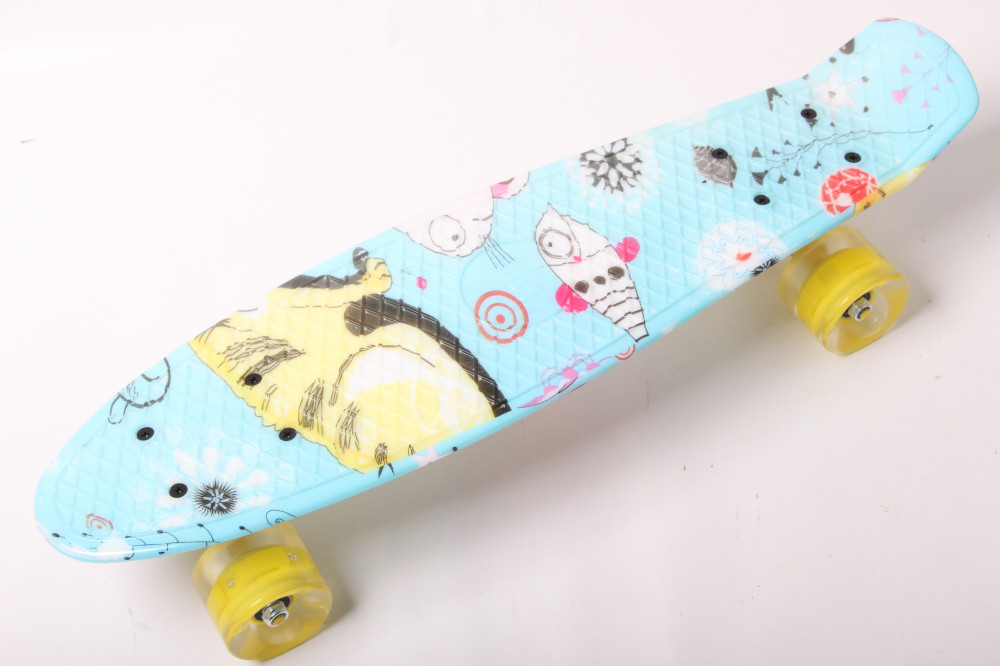 

Скейт Penny Board "Cool cat" Светящиеся колеса