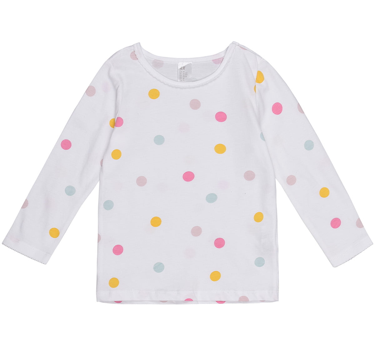 

Футболка с длинными рукавами для девочки H&M 0523625005  СМ Белый 66862, Футболка с длинными рукавами для девочки H&M 0523625005 98 СМ Белый 66862