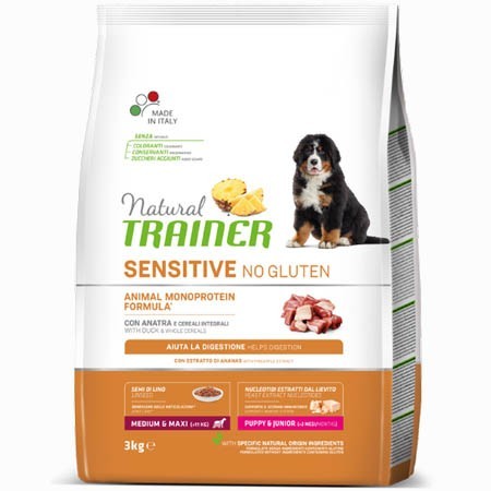 

Сухой корм Trainer Natural Dog Sensitive Puppy & Junior Medium & Maxi With Duck для щенков средних и крупных пород с уткой 3 кг