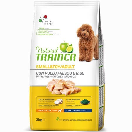 

Сухой корм Trainer Natural Super Premium Adult Mini Con Pollo Fresco, Riso & Aloe Vera для взрослых собак мелких пород 2 кг